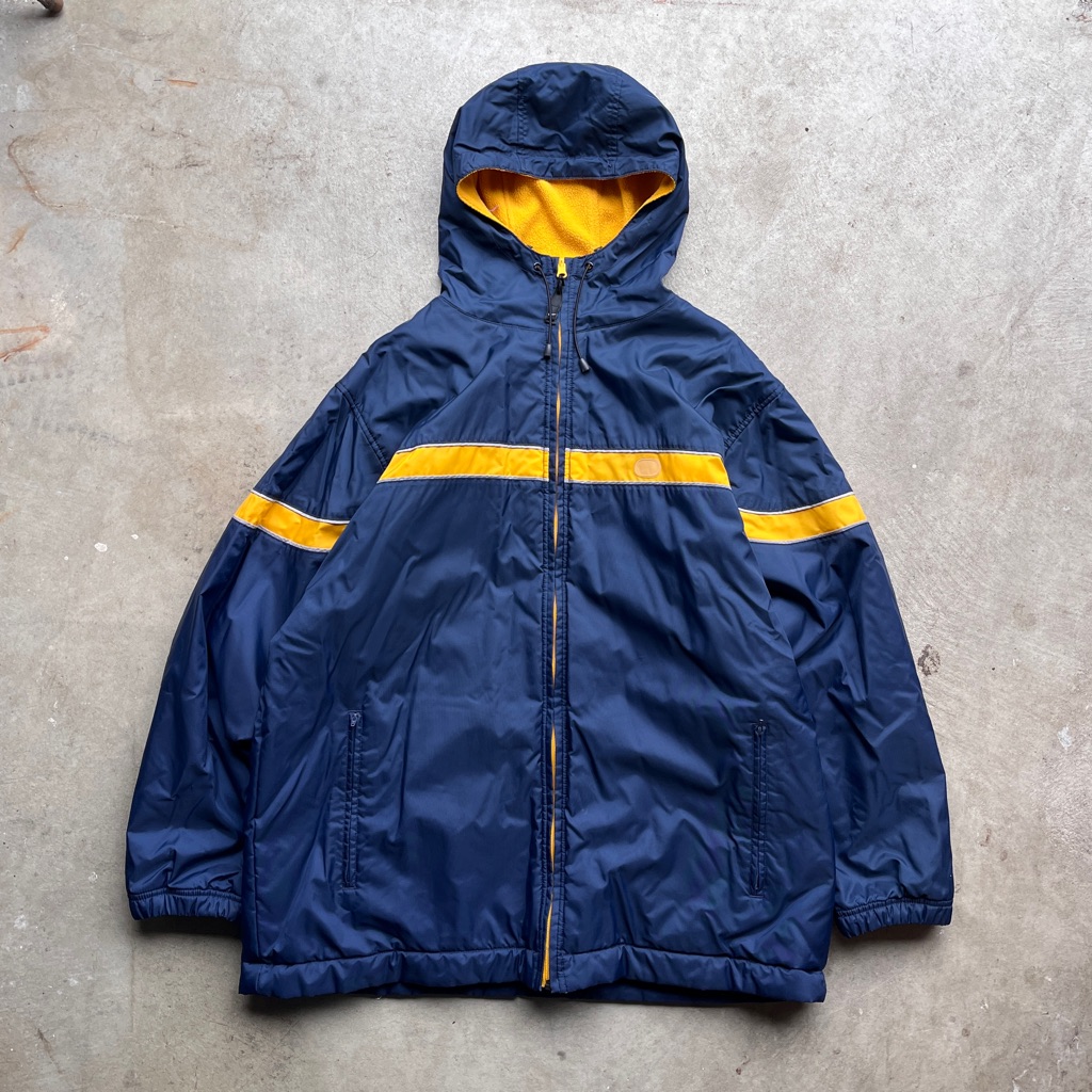 Vintage Y2k Nike Navy Yellow Reversible Zip-Up Jacket